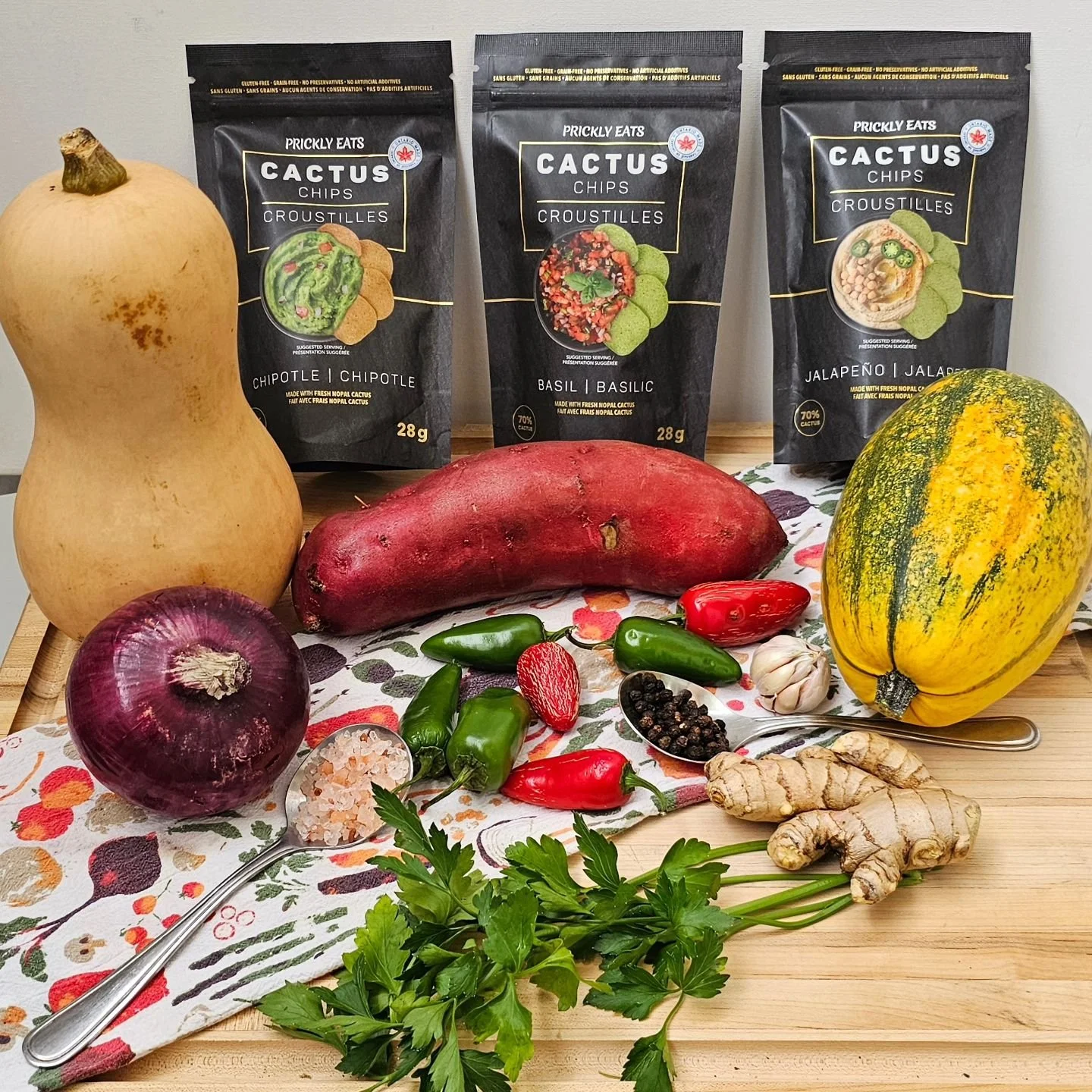 Stay warm, stay nourished, and don&rsquo;t forget: soup and Prickly Eats are a match made for chilly days.

This soup is a combination of butternut squash, spaghetti squash, and  sweet potato. We add some chili's,  parsley, ginger, garlic, red onion,