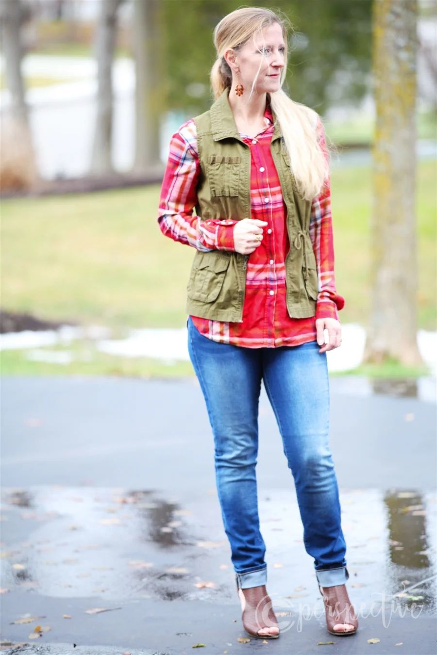 Plaid With Military Vest