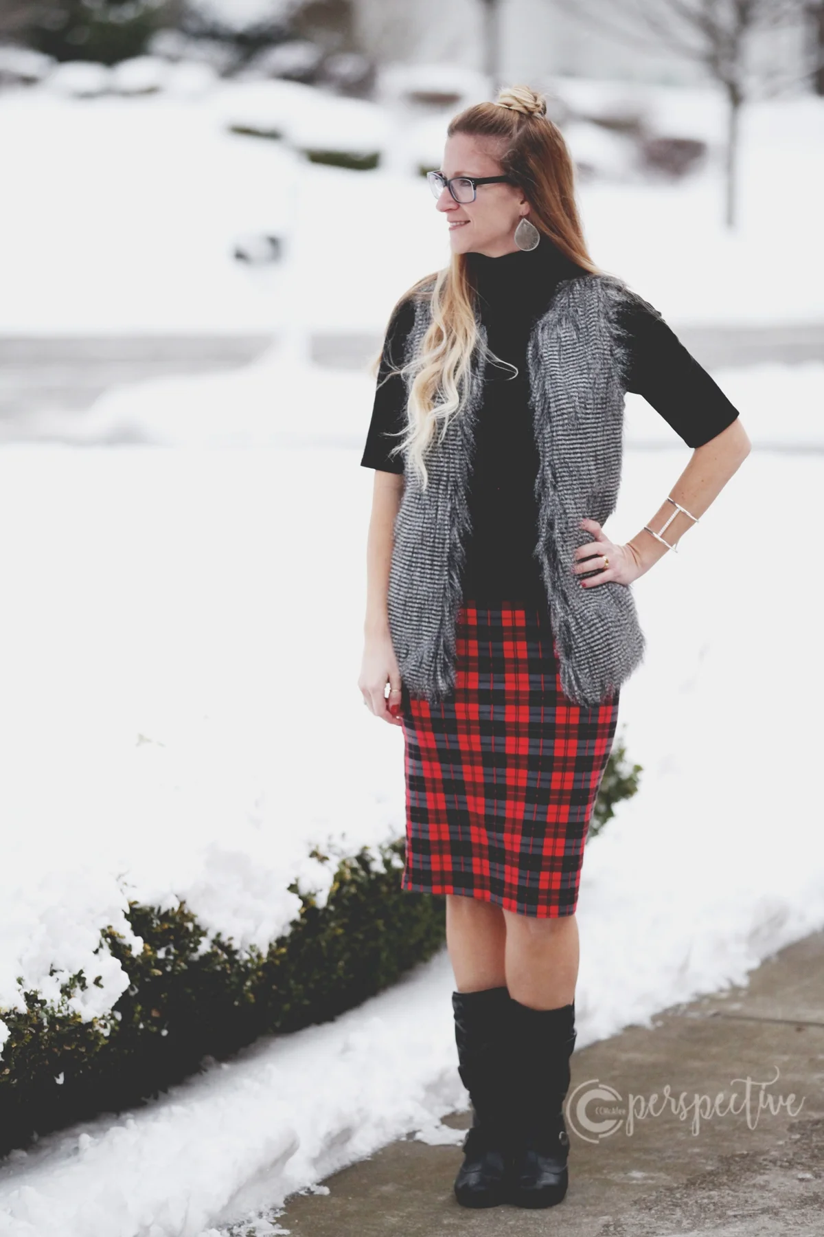 Fur with Plaid