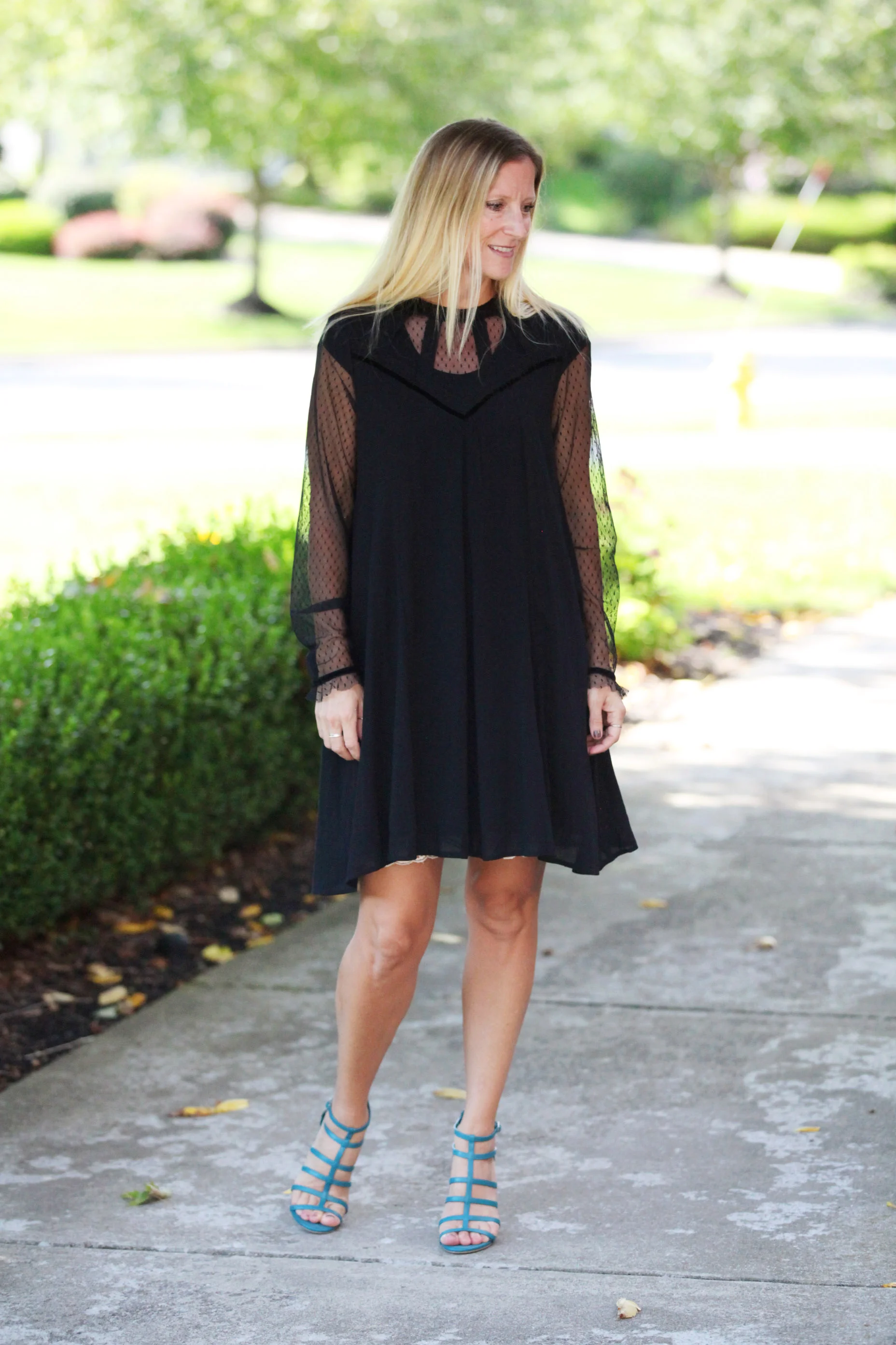 black swing dress