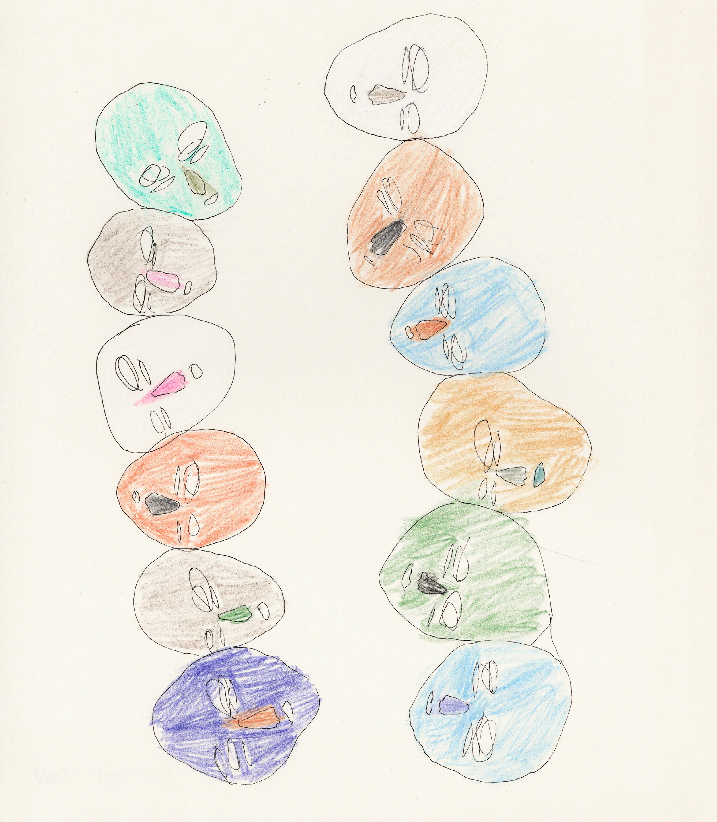 Untitled / 2010 (from the serie "Across") pen and crayon on paper 23,5 x 29cm