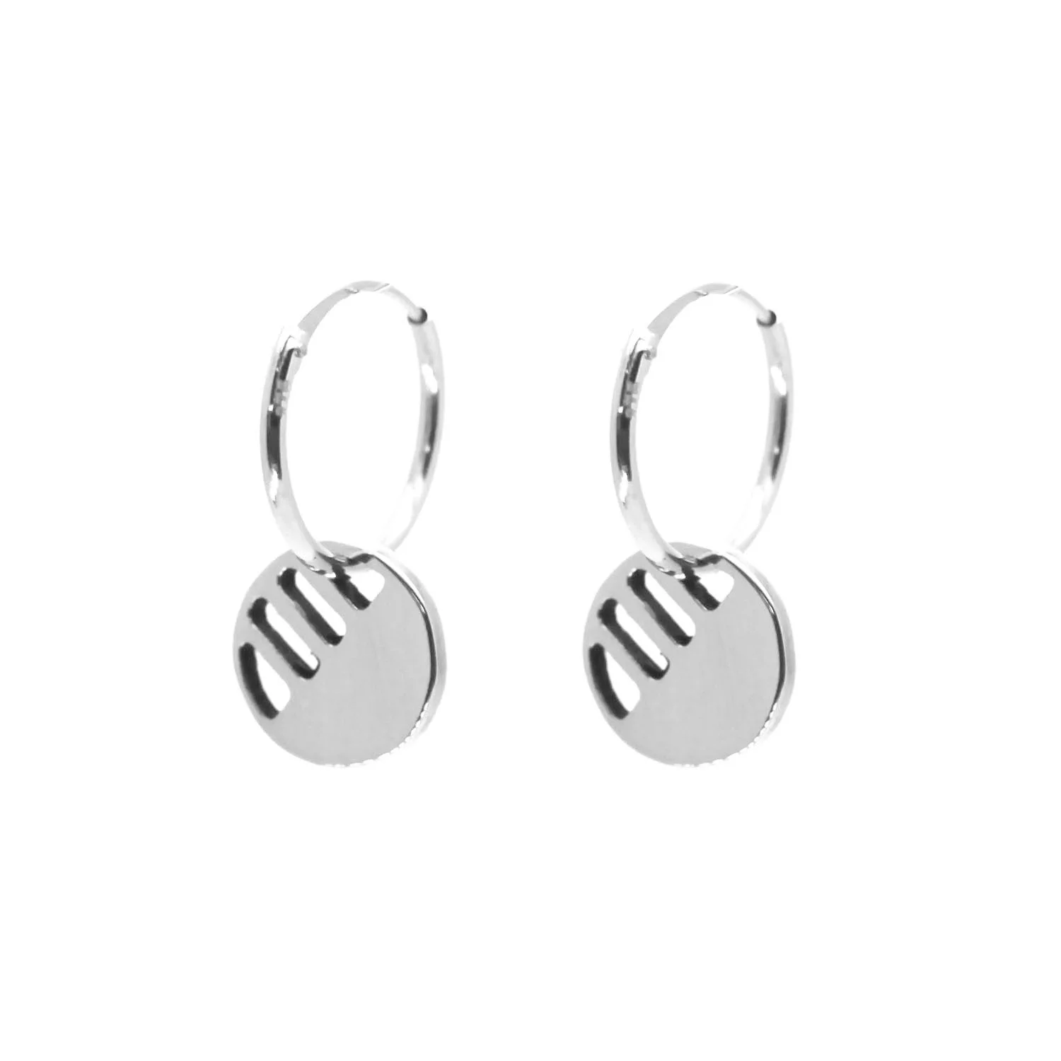 Silver Eclipse Disc Hoop Earrings — KIND COLLECTION