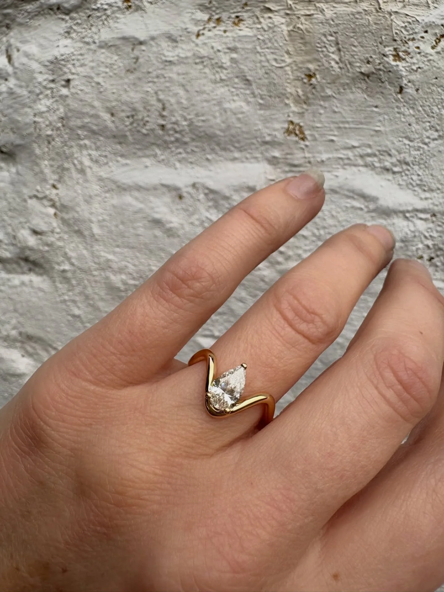 This is what happens when you get to design every detail yourself 🤍

This bespoke pairing &mdash; a sculptural pear-cut engagement ring and its perfectly curved diamond wedding band &mdash; was created together so that every line, every angle, every