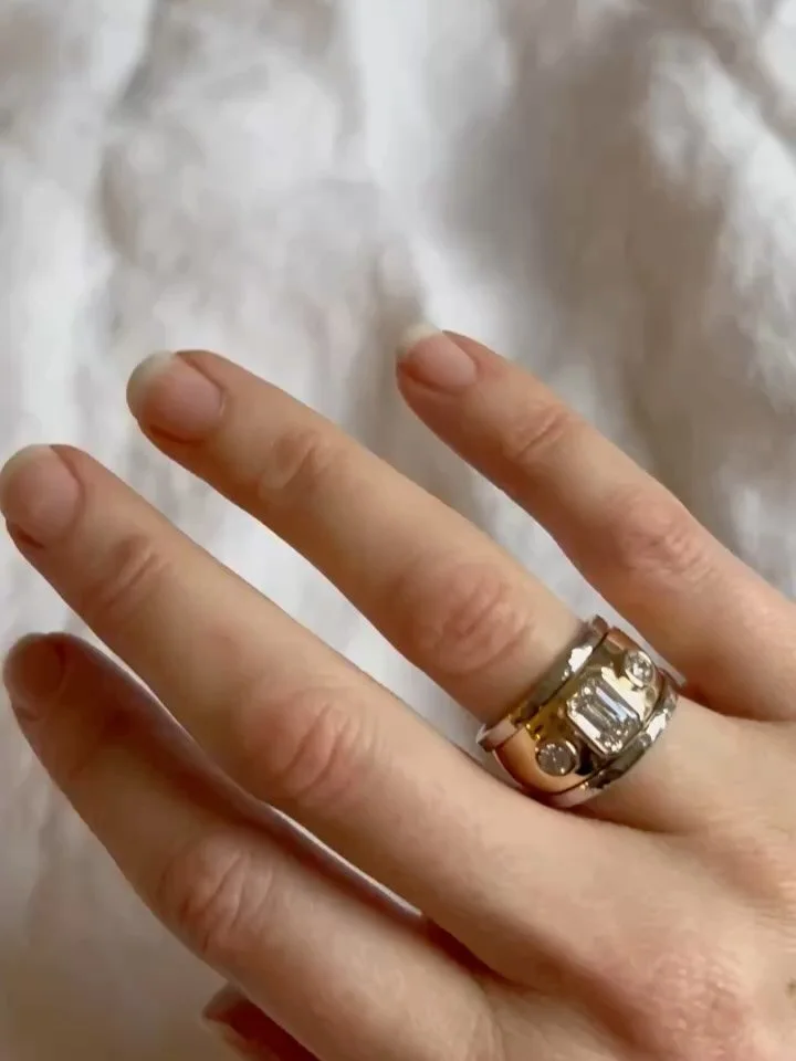 There is no messing around with this ring. It&rsquo;s a showstopper and it&rsquo;s proud of it! 

From the mixed metal design to the stunning ethical diamonds &mdash; this ring is one of a kind, and we absolutely loved bringing it to life!

Book a be