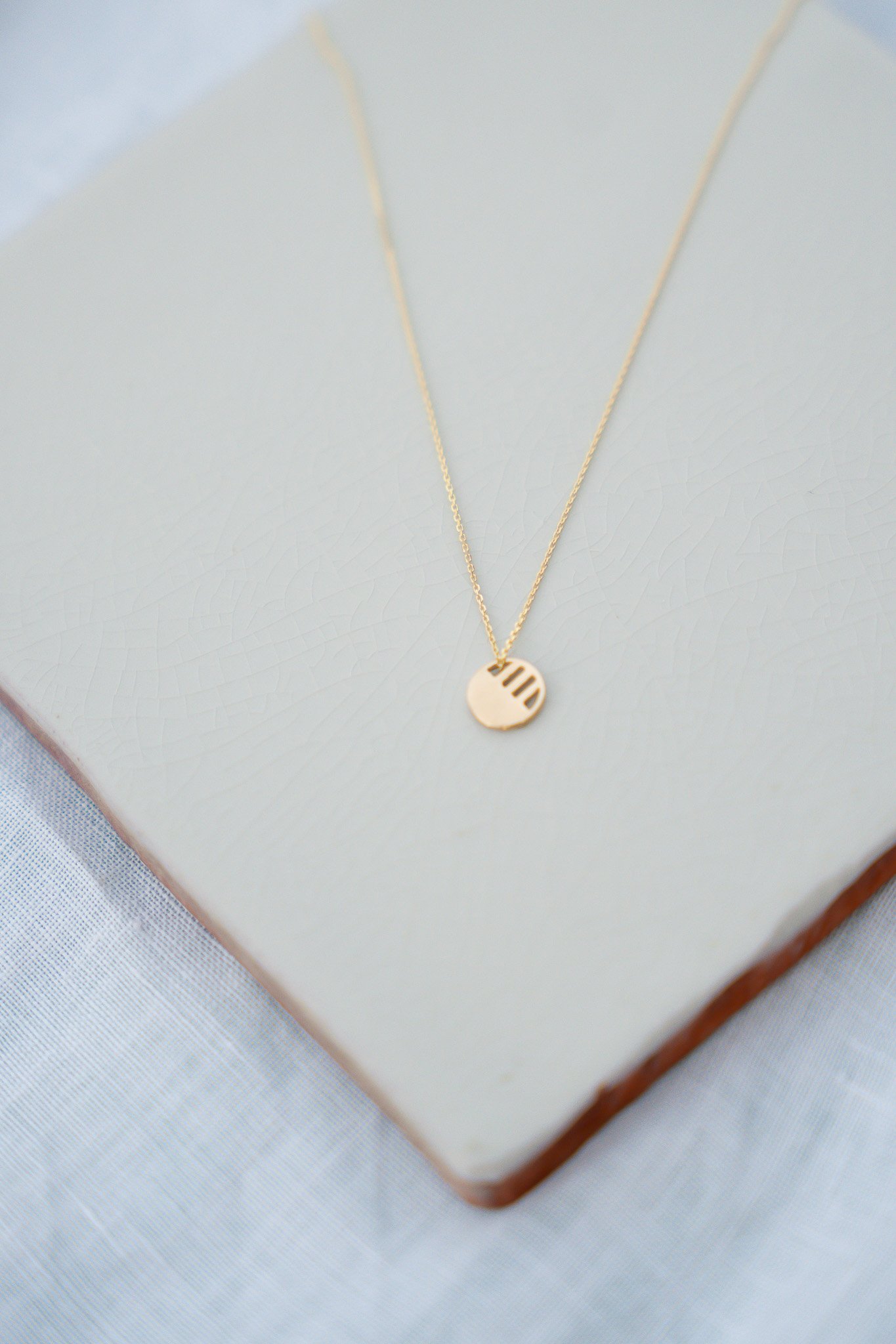 Gold Mini Eclipse Disc Necklace