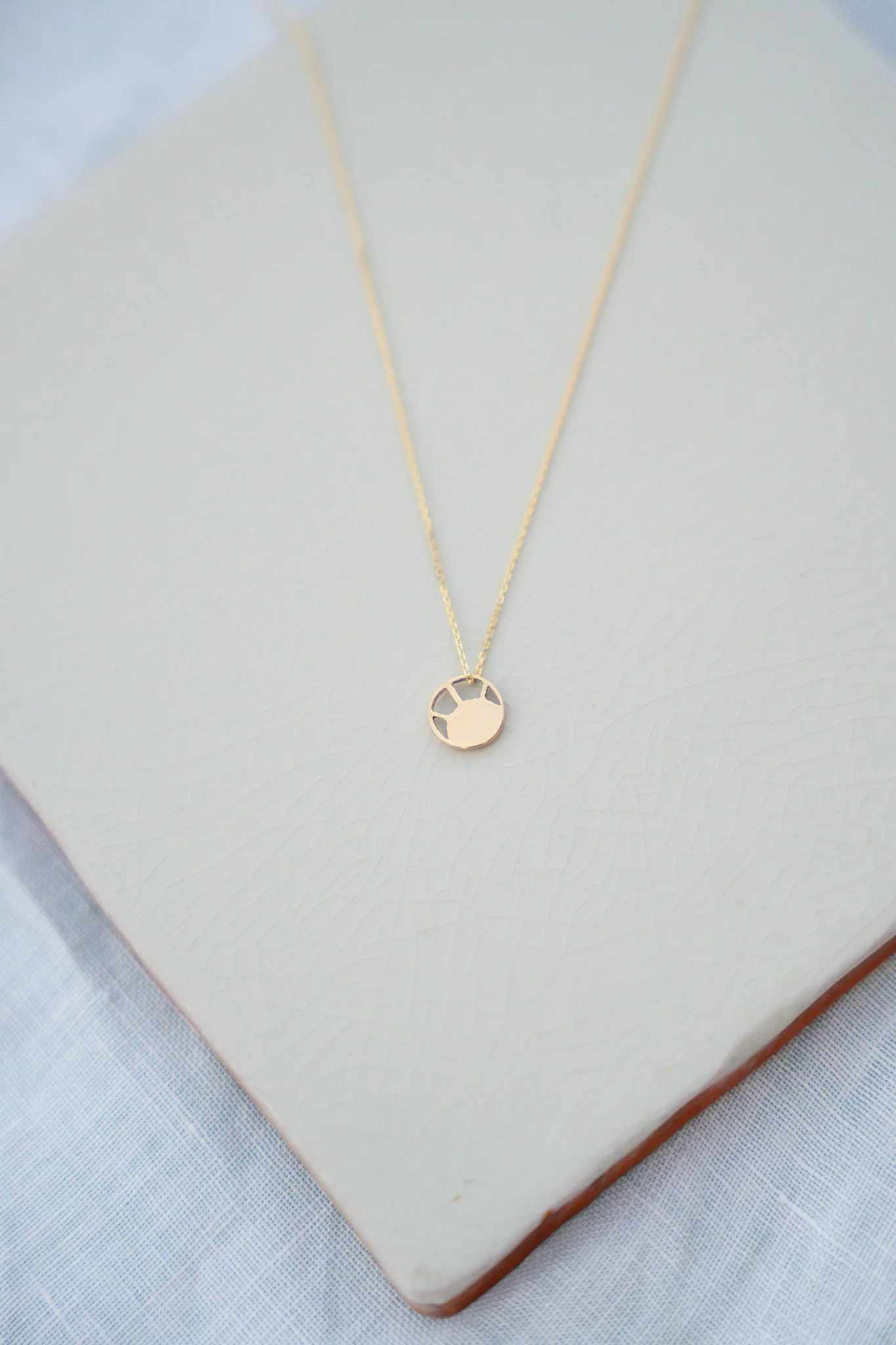 Gold Mini Soleil Disc Necklace