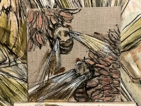 Bee Study - Do-si-do Honey Bees on Leek Flowers