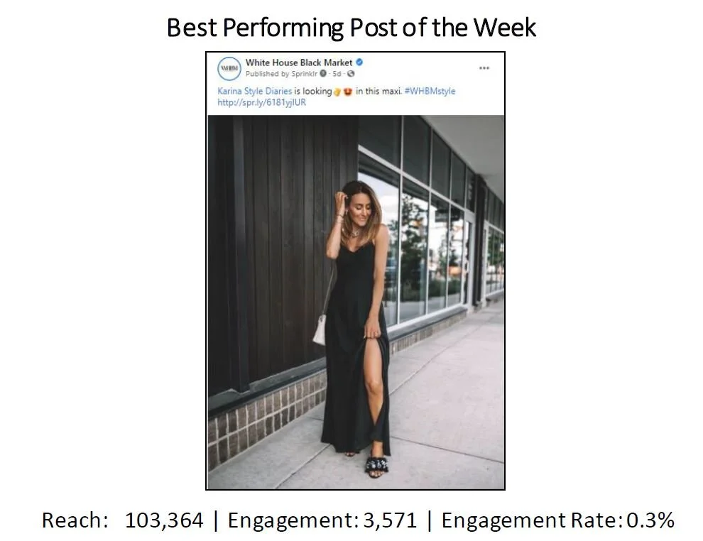 Since presenting her project back in Oct ‘19  Christina was very happy to see not only WHBM but also Chico’s FAS total brands go after social influence in a big way.  