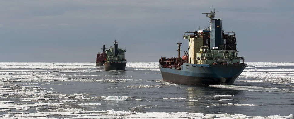 THE WARMING OF THE ARCTIC OCEAN HAS LED TO CONSIDERABLE LOSS OF ICE: This leads to the possibility that the north could serve as a major shipping route, cutting transit times between Asia, Europe, and North America.