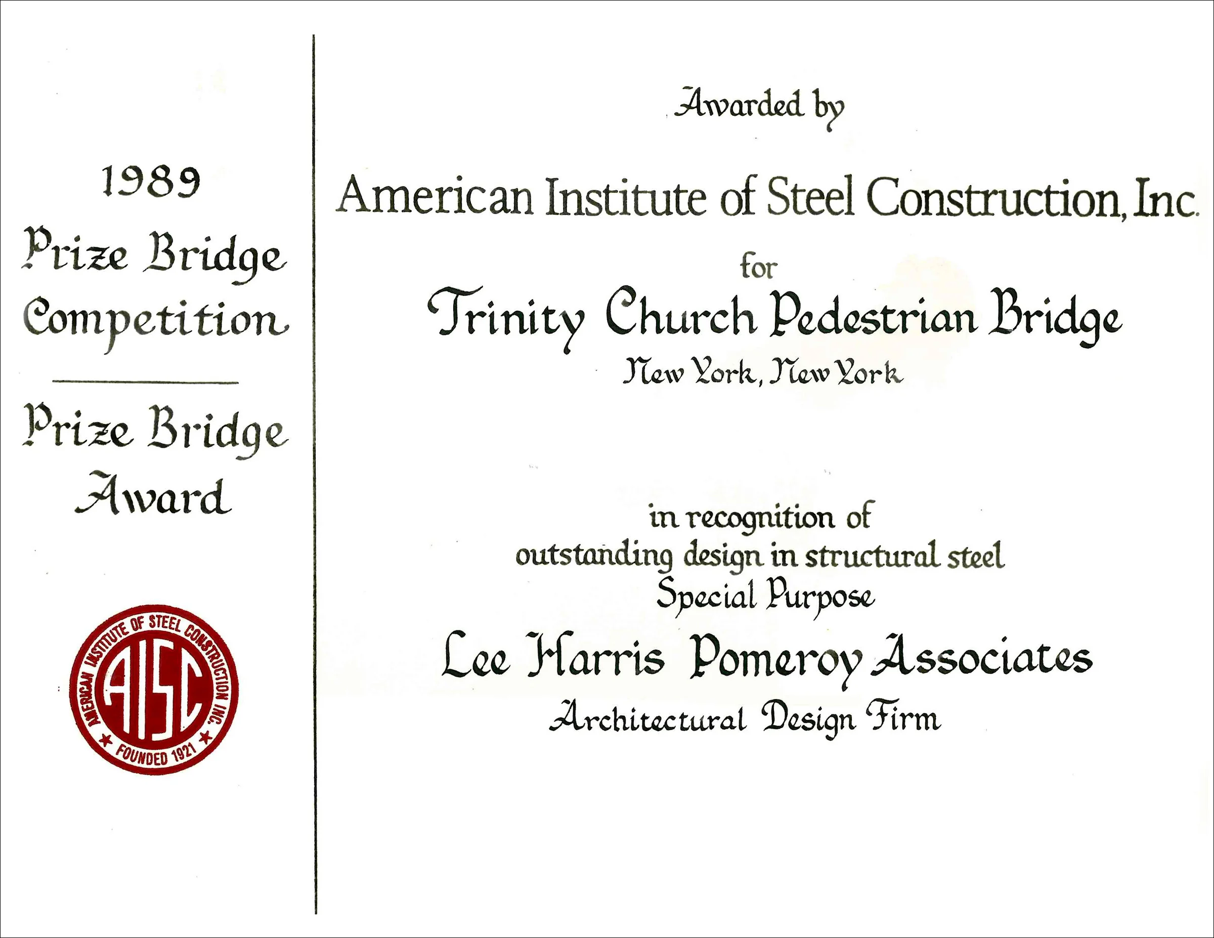 1989 American Inst Steel Const Trinity Bridge