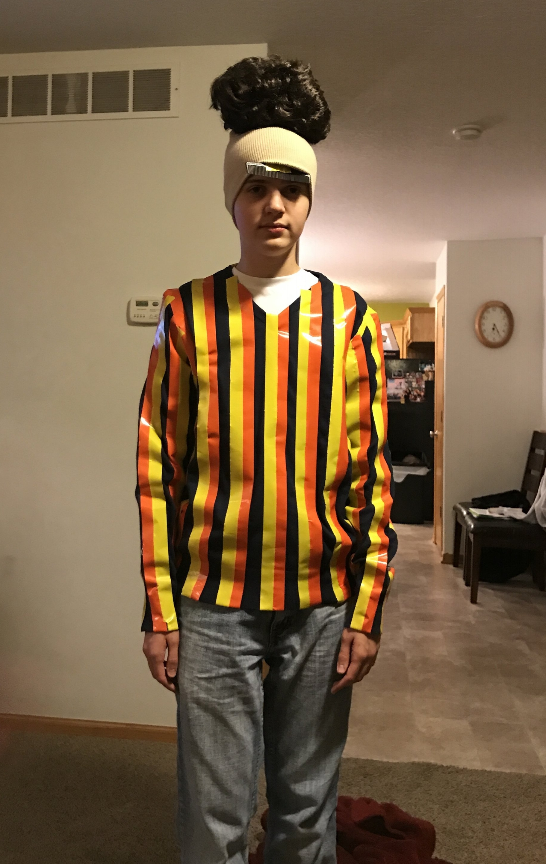 We used duct tape to make the stripes!