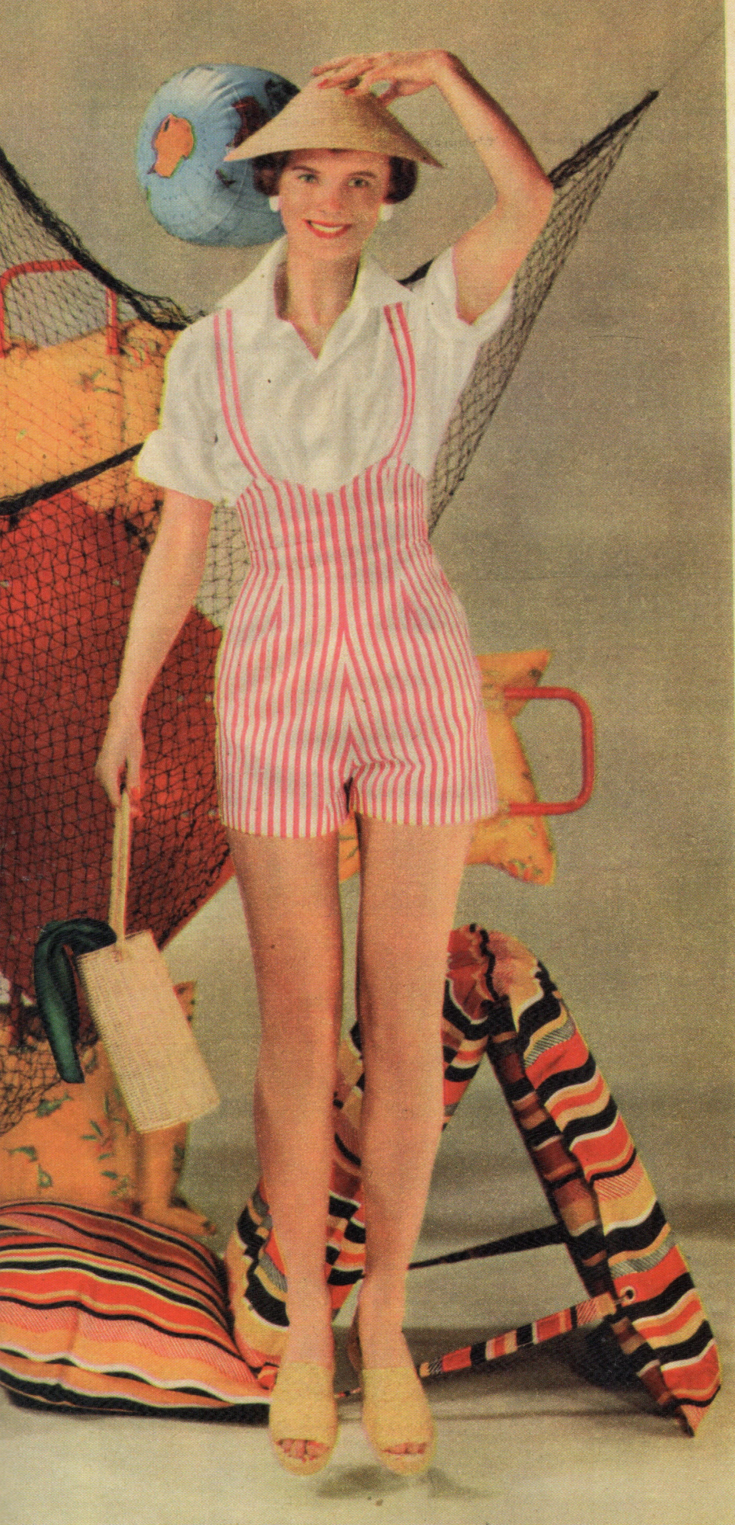 Home-made beachwear, 1956