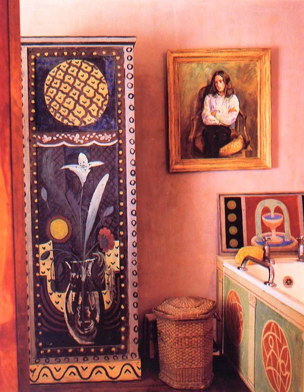 Vanessa Bell's bedroom, with the bath in the corner.