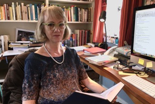 Virginia in her study, 2016