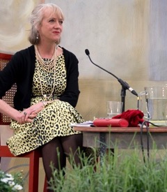 Virginia on the platform at the Charleston Festival, 2015
