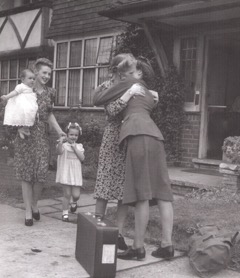 The war is over. A WAAF returns home.