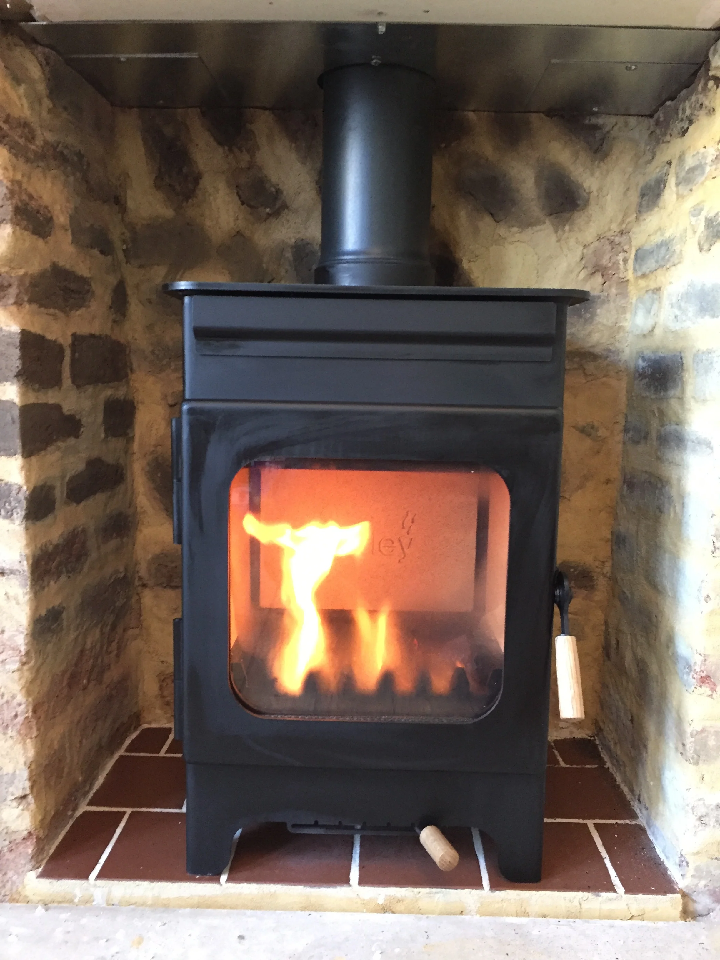 Burley 9105 wood burning stove installation, Brighton & Hove