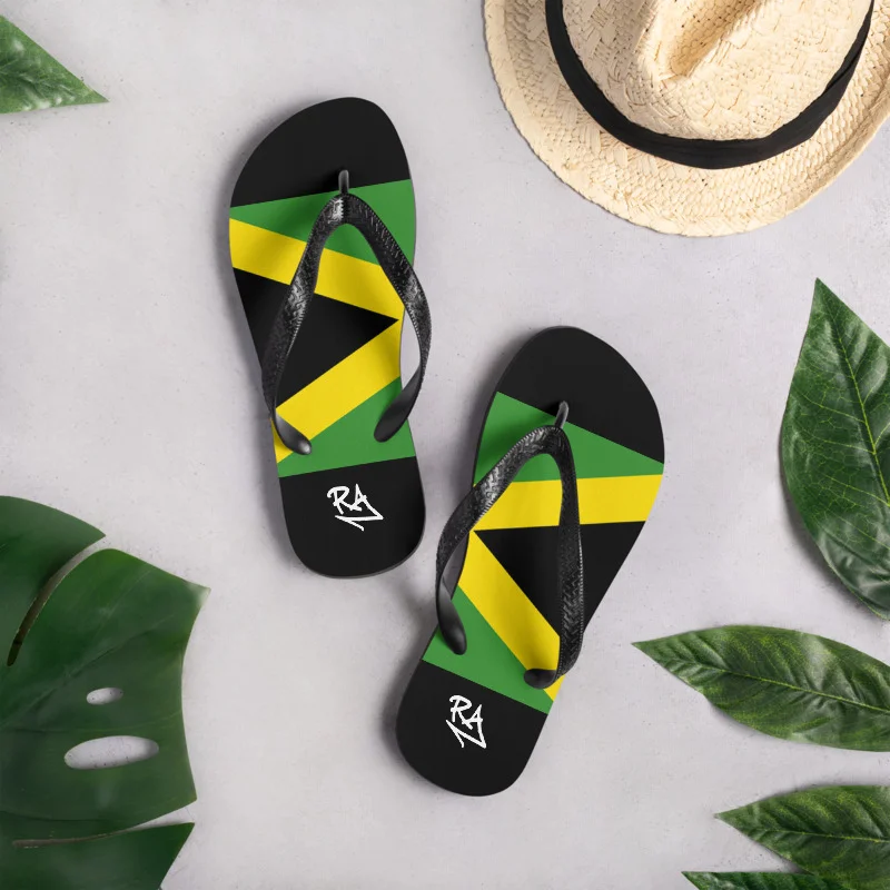 RA Jamaican Flag Flip Flops