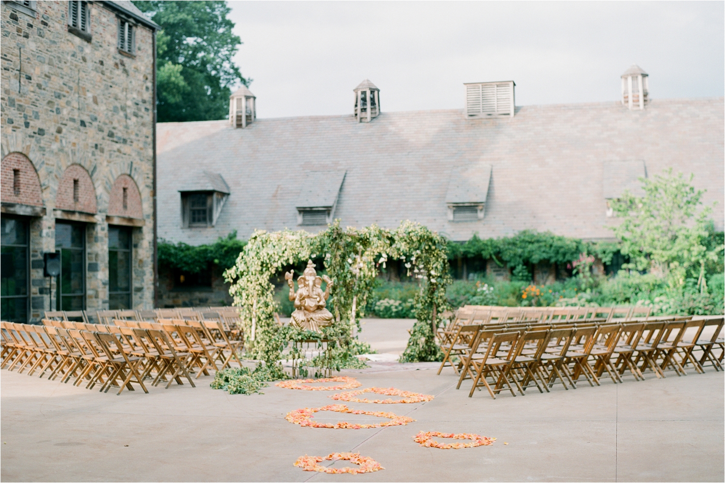 outdoor wedding ceremony at Blue Hill at Stone Barns