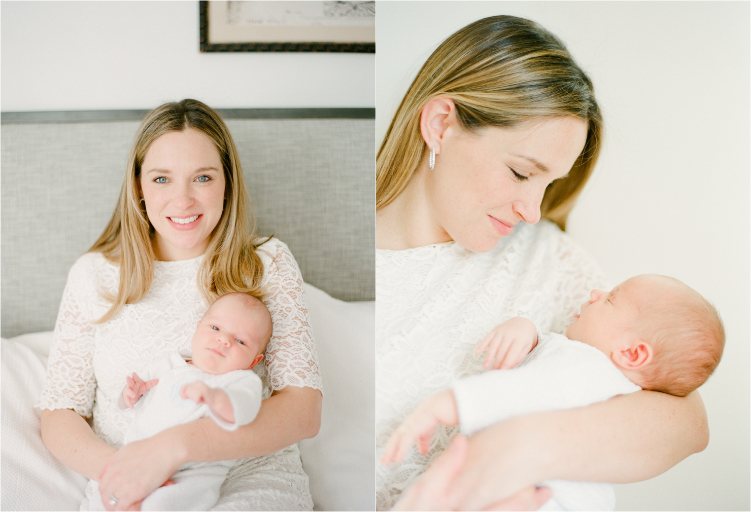 New Momma and Baby Photos in Home Newborn Session