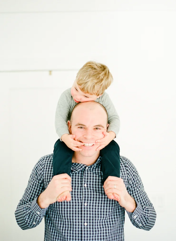 Son on Shoulders with Dad