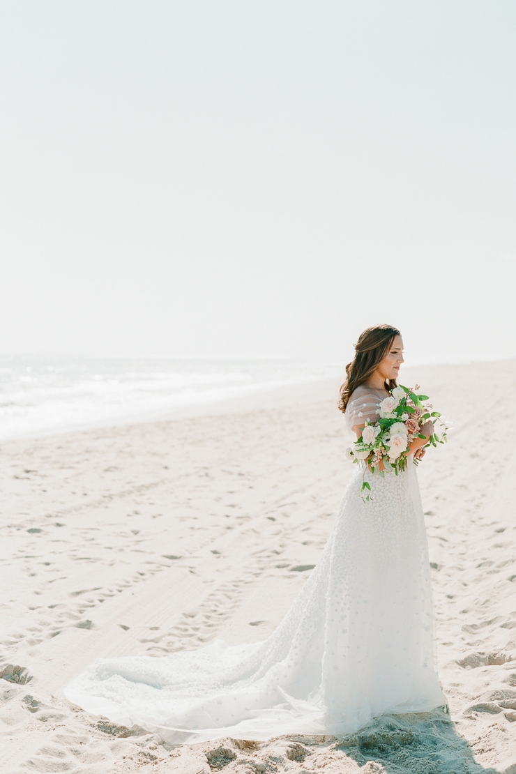 Bridal Portrait on Beach at Gurneys Montauk