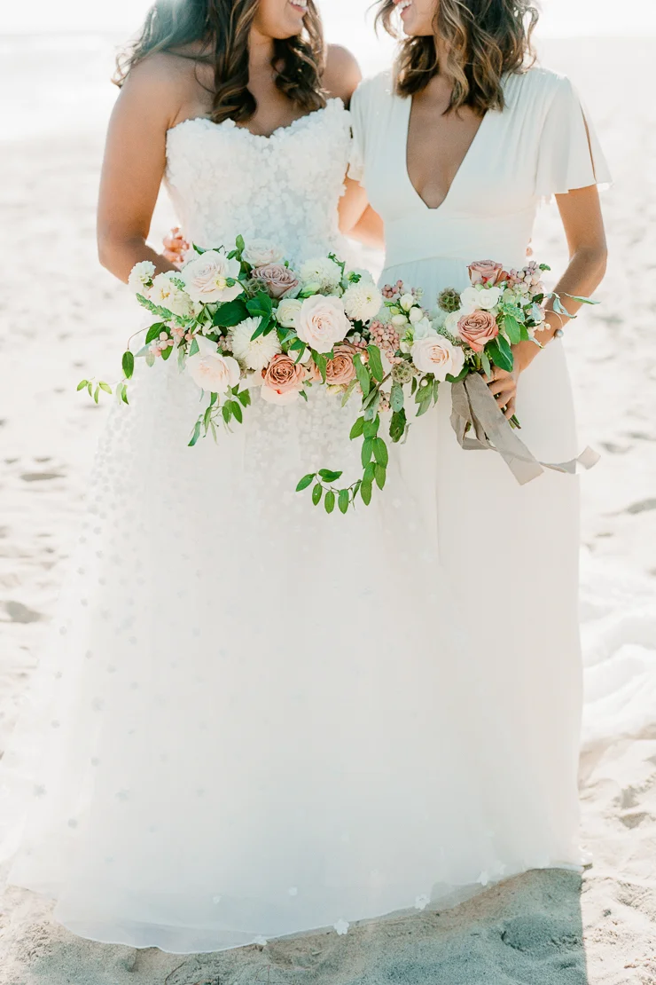 Bride and Maid of Honor on Beach Wedding Photos