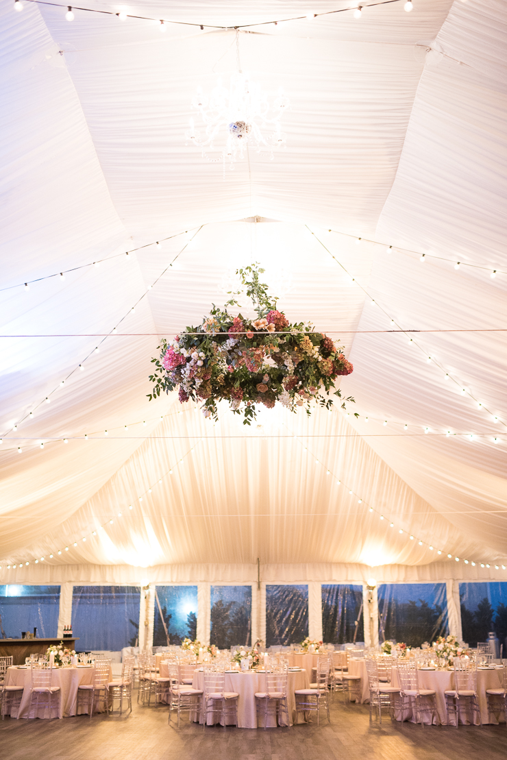 Hanging Flower Display Wedding Reception Decor