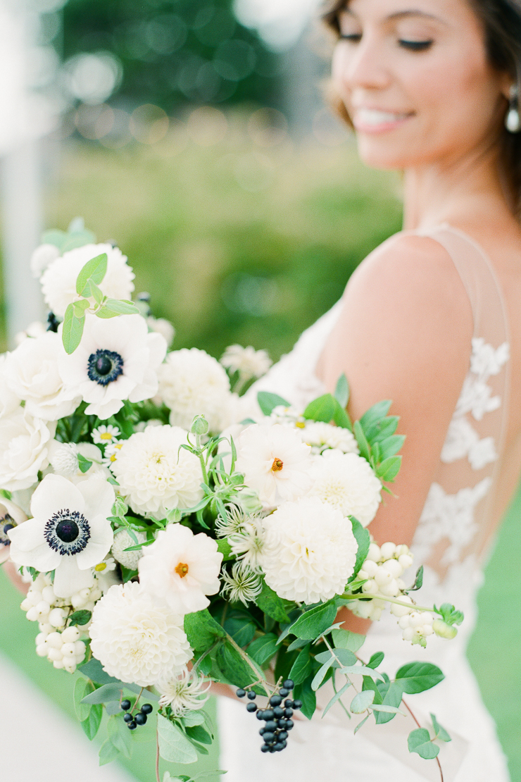 White Wedding Bouquet by AvaFloral Gurneys Star Island Wedding Photos