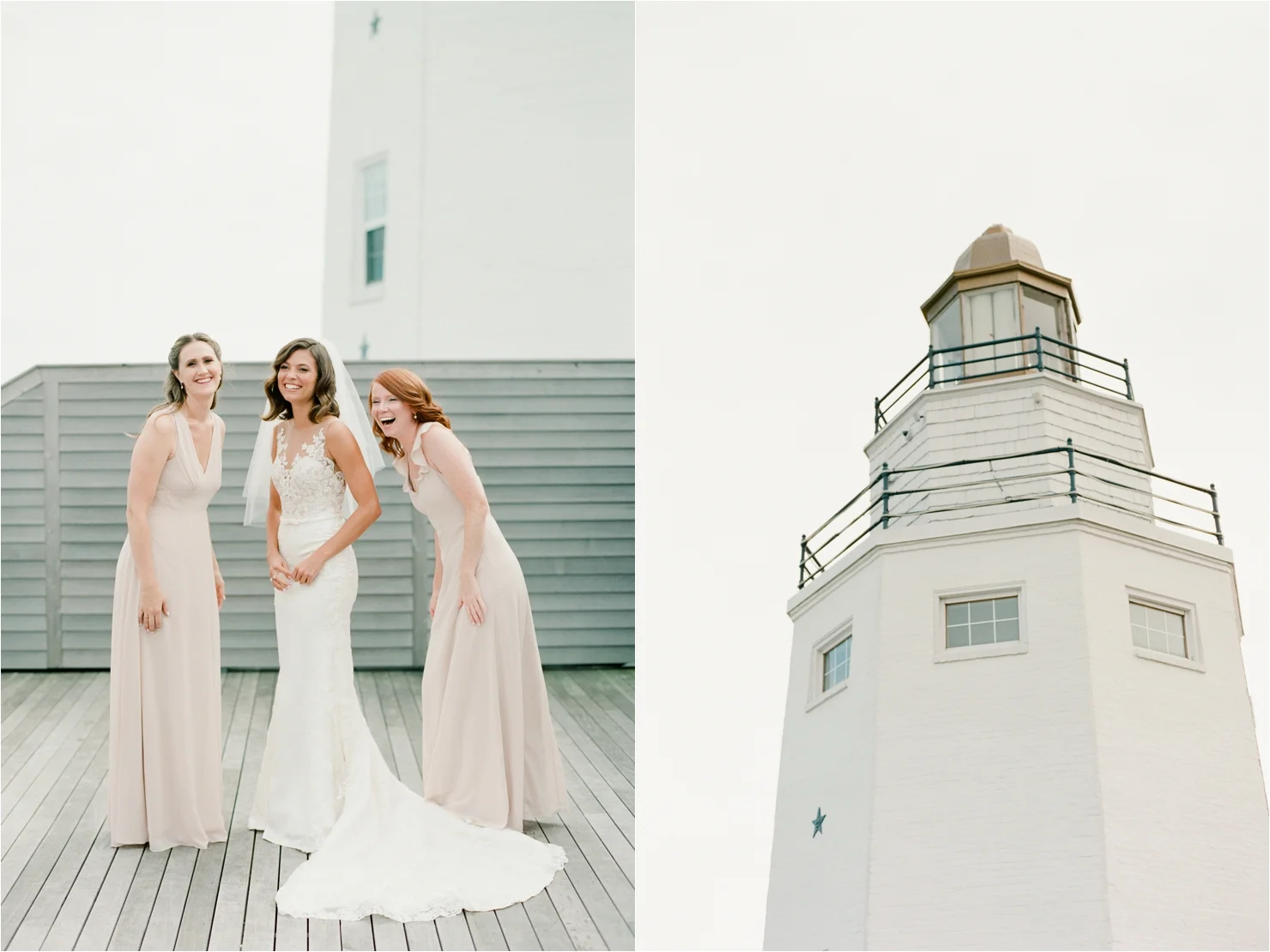 Bride and Bridesmaids Getting Ready Together Gurneys Star Island Wedding Photos