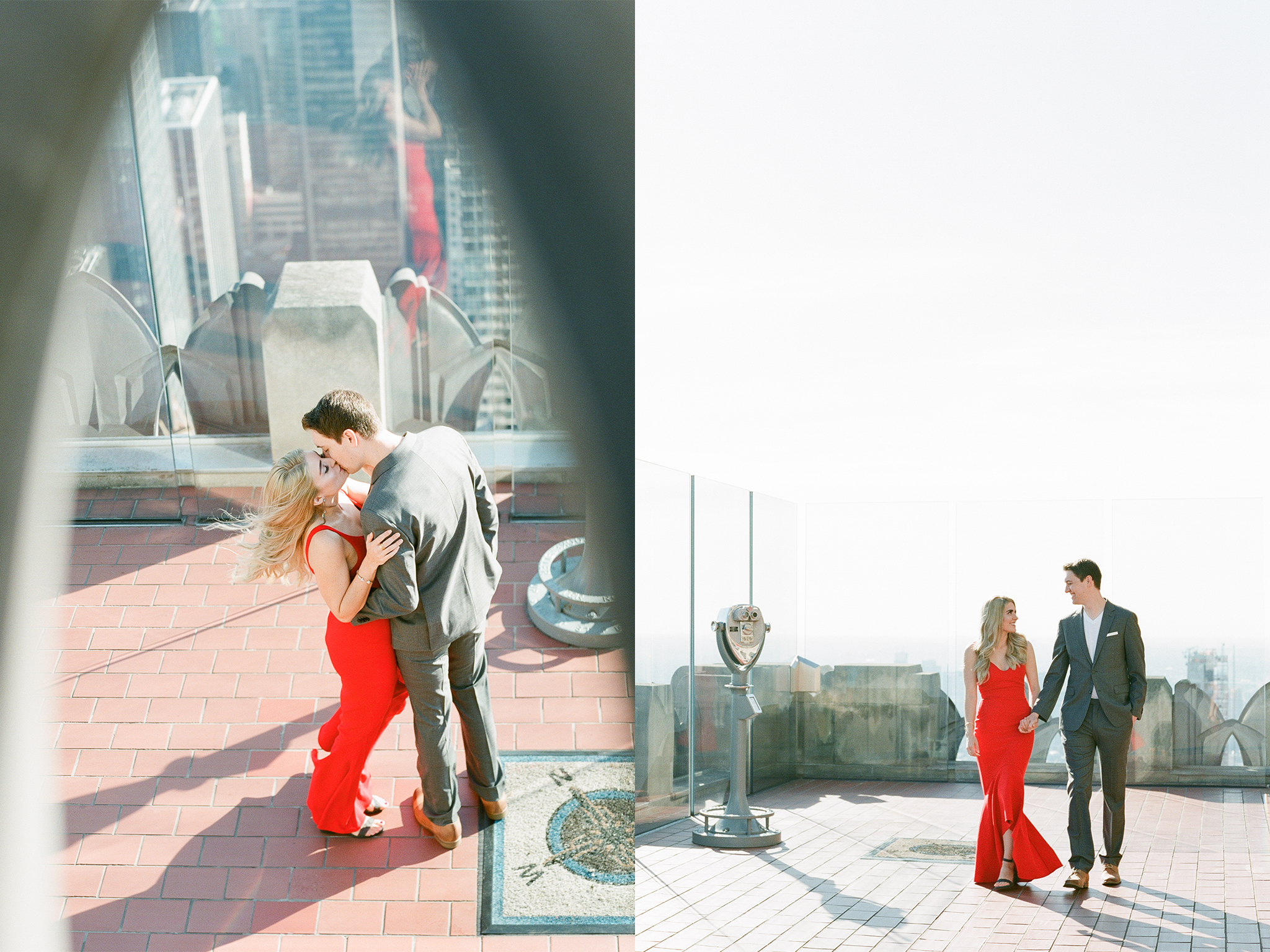Engagement Photos at Top of The Rock at Rockefeller Center NYC
