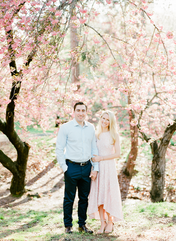 Spring Cherry Blossom Engagement Photos in Central Park NYC