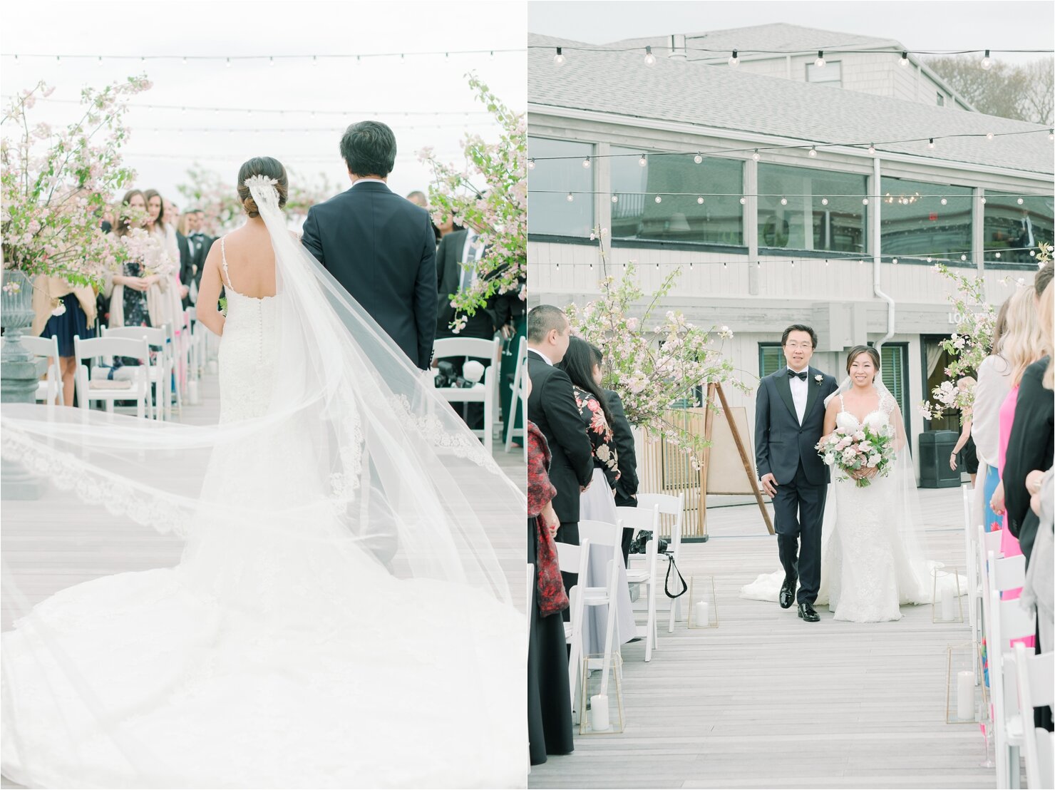 Father walking Bride down Aisle at Gurney's Montauk