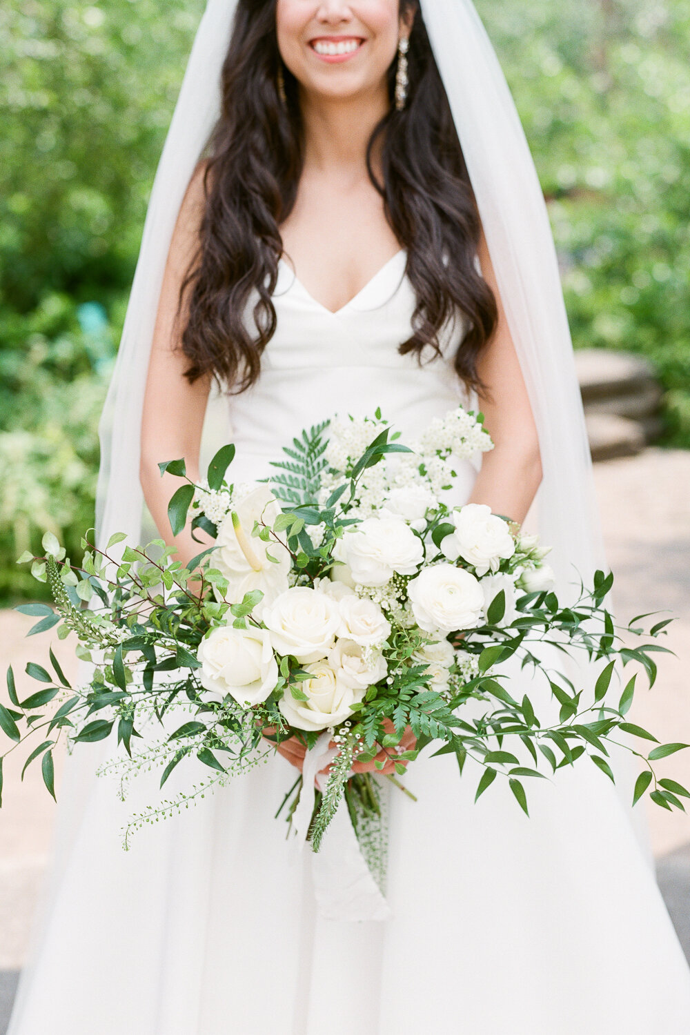 Green and White Wedding Bouquet by Starling