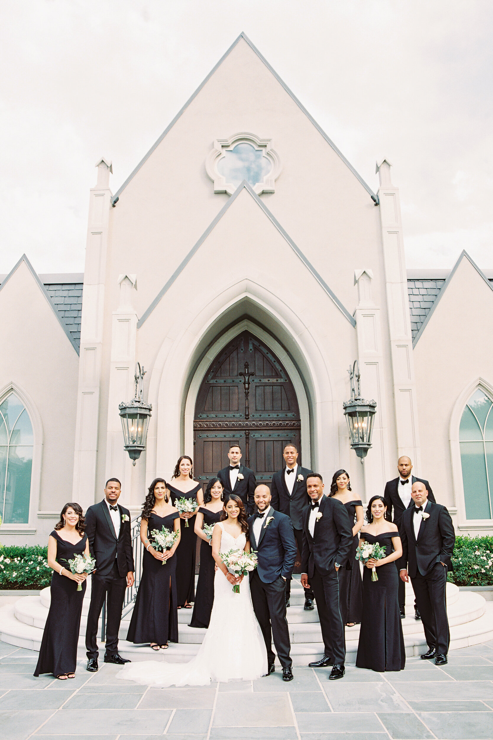 Bridesmaids Photos in front of The Chapel at The Park Chateau