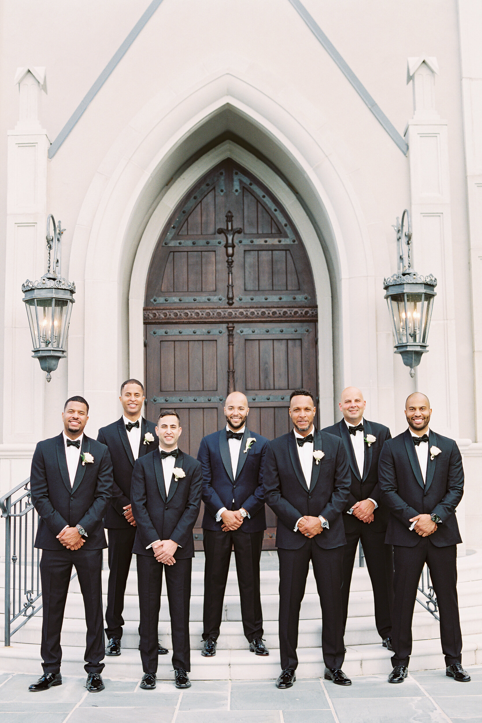 Groomsmen Standing in Front of the Wedding Chapel at The Park Chateau