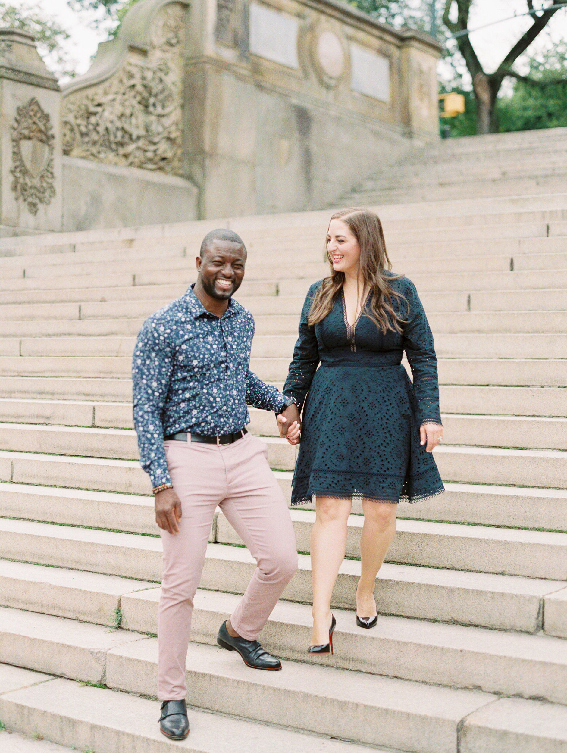 Central Park Engagement Photos at Bethesda Terrence in Central Park