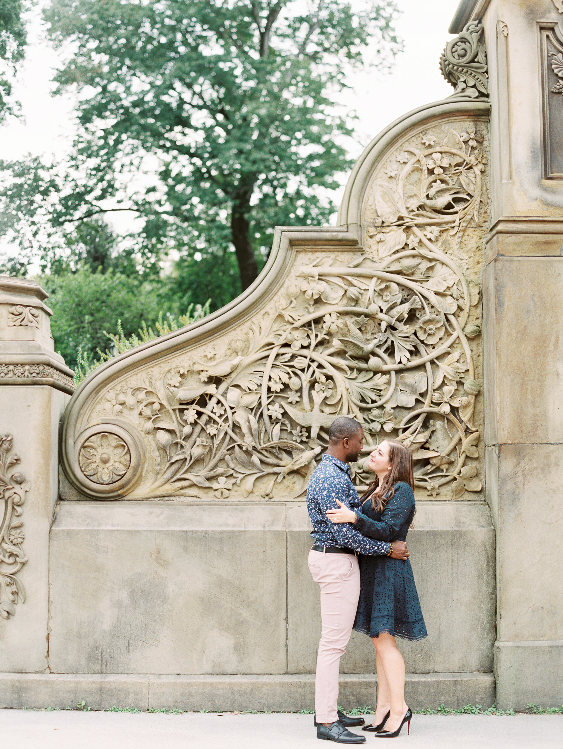 Central Park Engagement Photos at Bethesda Terrence in Central Park