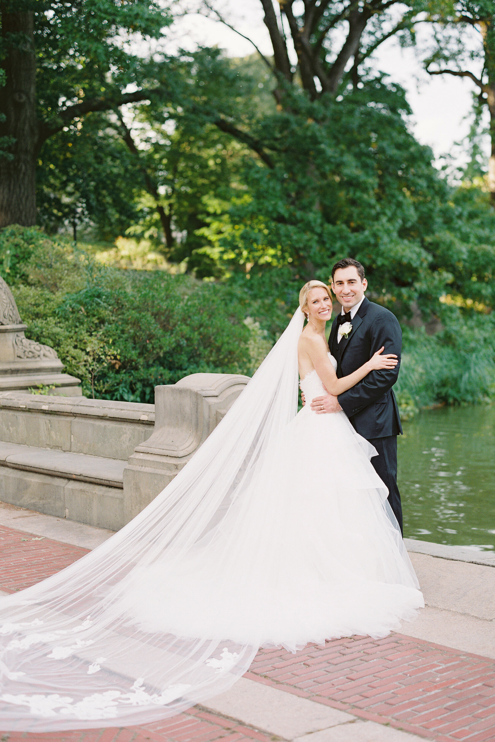 Bride and Groom Wedding Photos at Bethesda Terrence in NYC