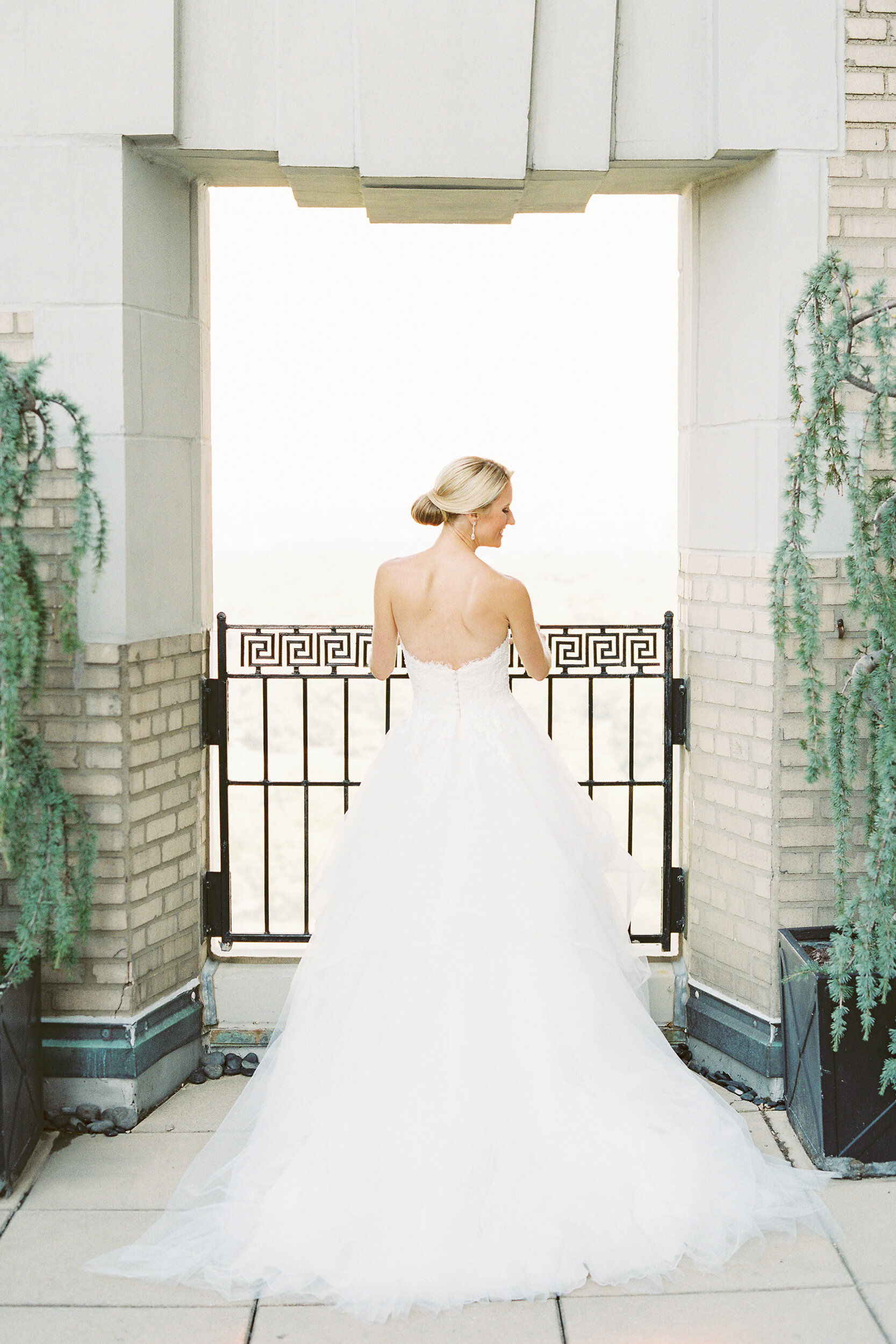 Stunning Bridal Portrait in Pronovais Wedding Dress Detail 