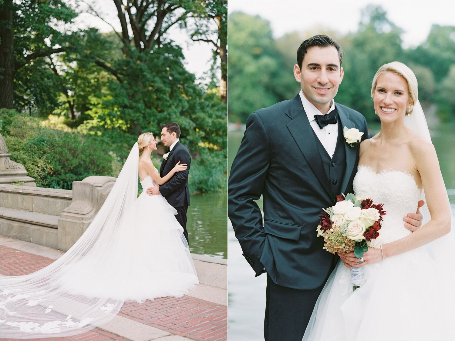 Bride and Groom Wedding Photos at Bethesda Terrence in NYC