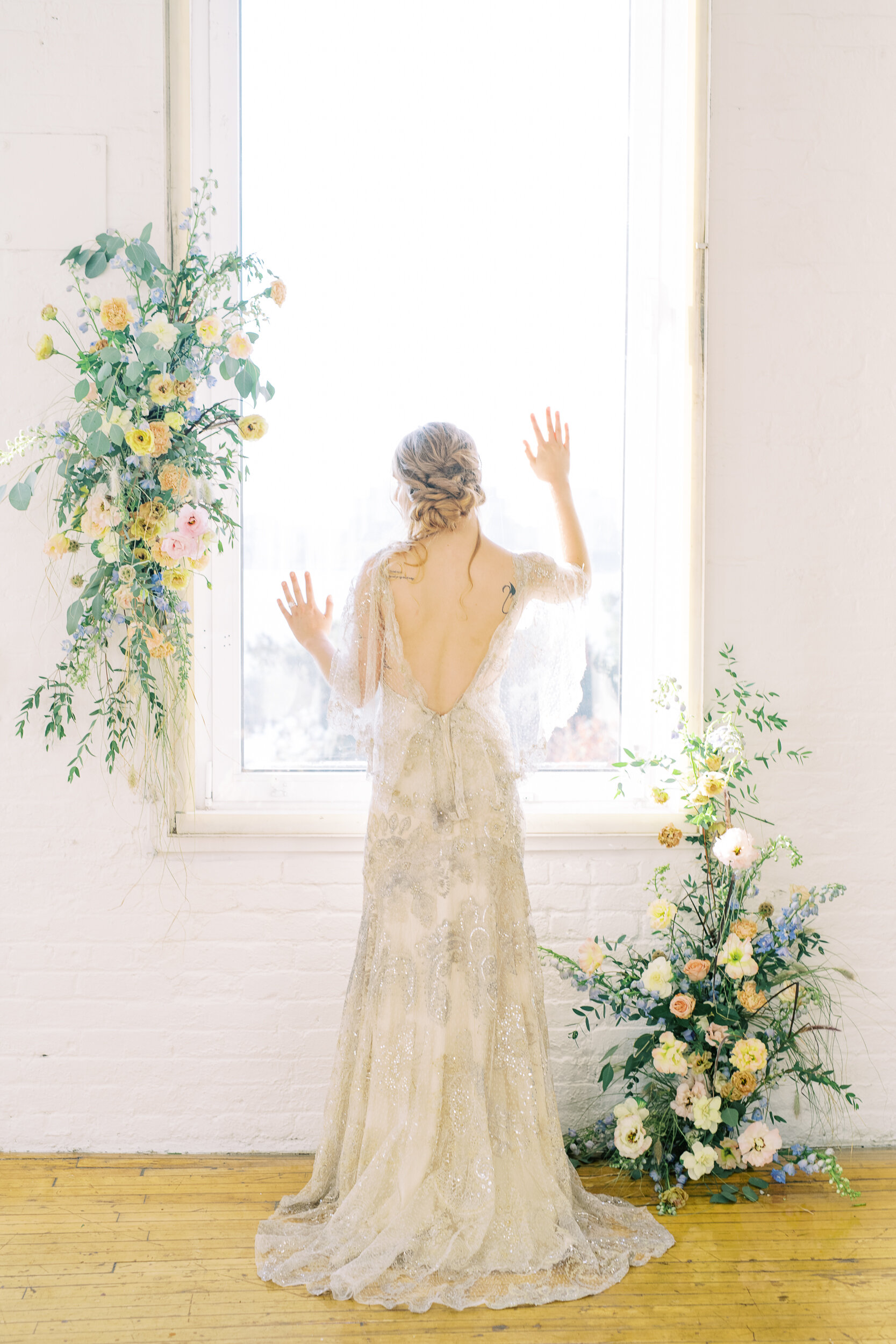 Bridal Portrait in front of Large Window