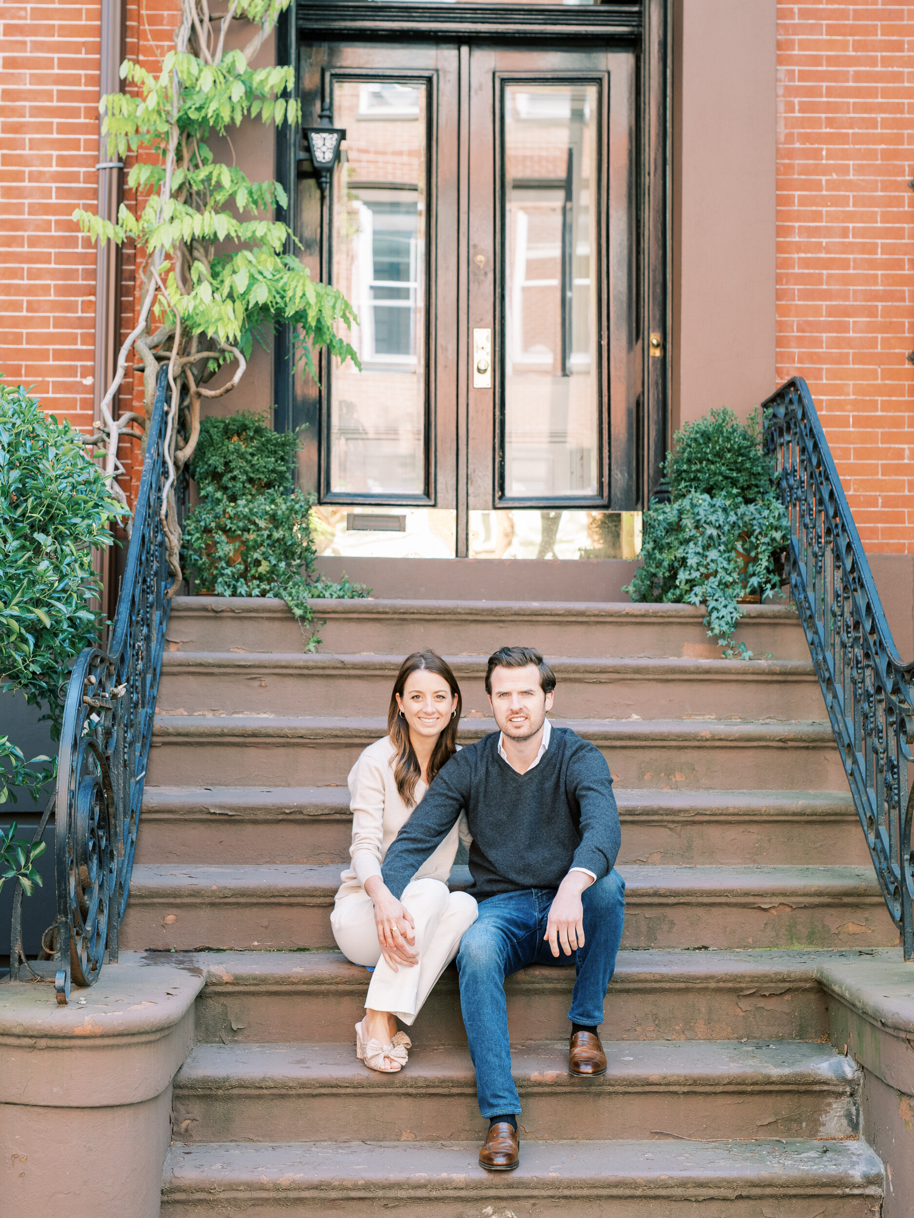 Sitting on Brownstone Steps