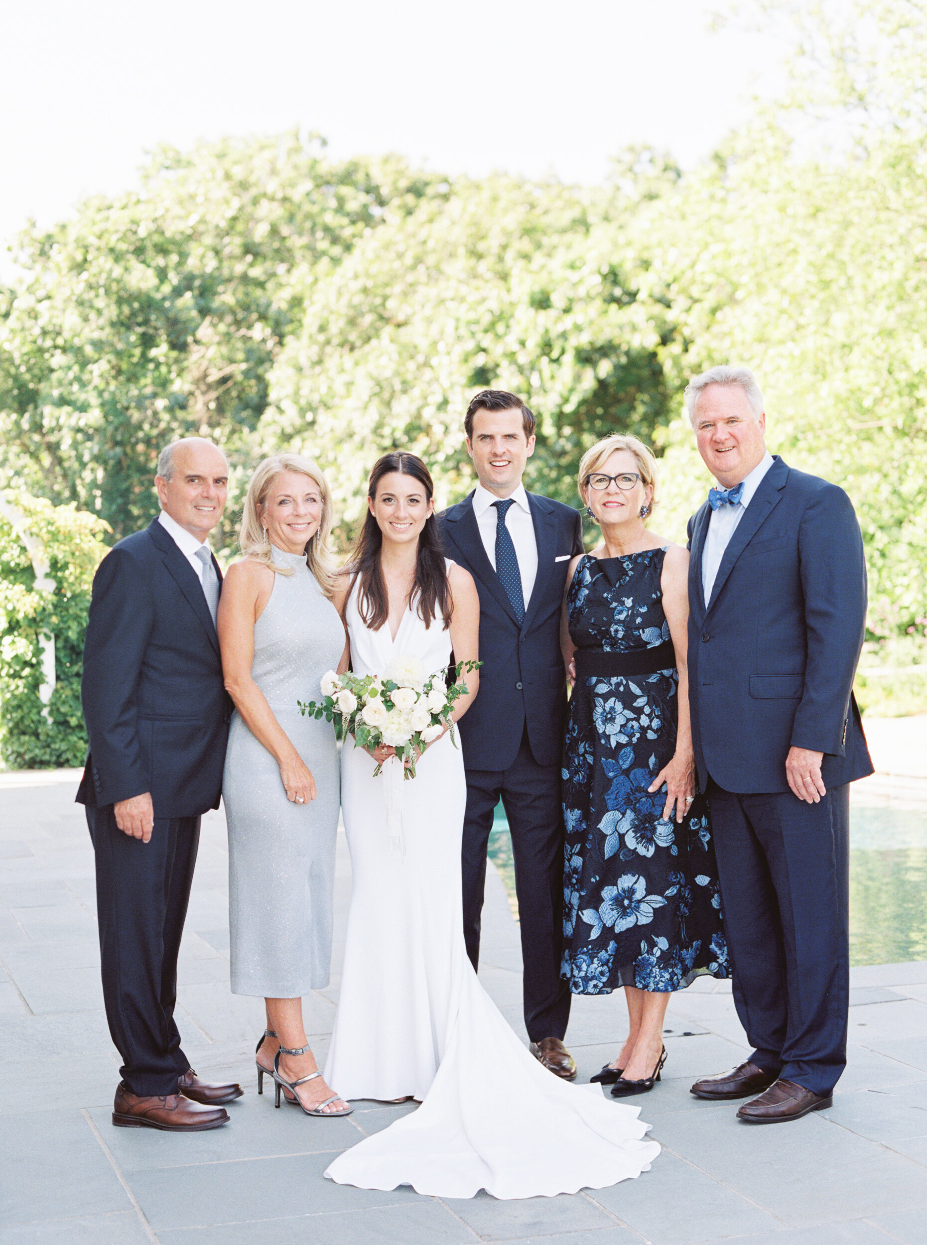 Bride and Groom Family Portrait Micro Wedding in the Hamptons