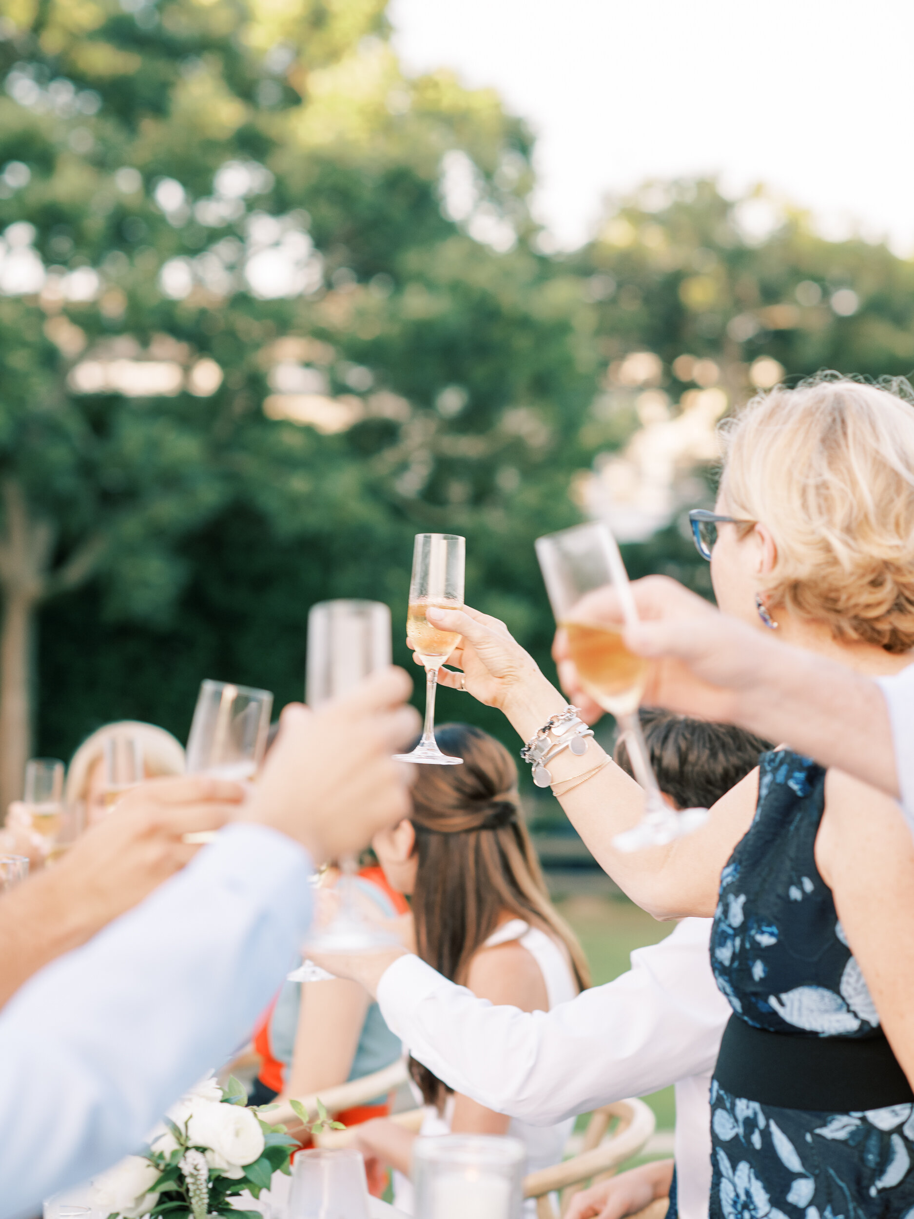 Guests toast bride and groom at Micro Wedding in The Hamptons