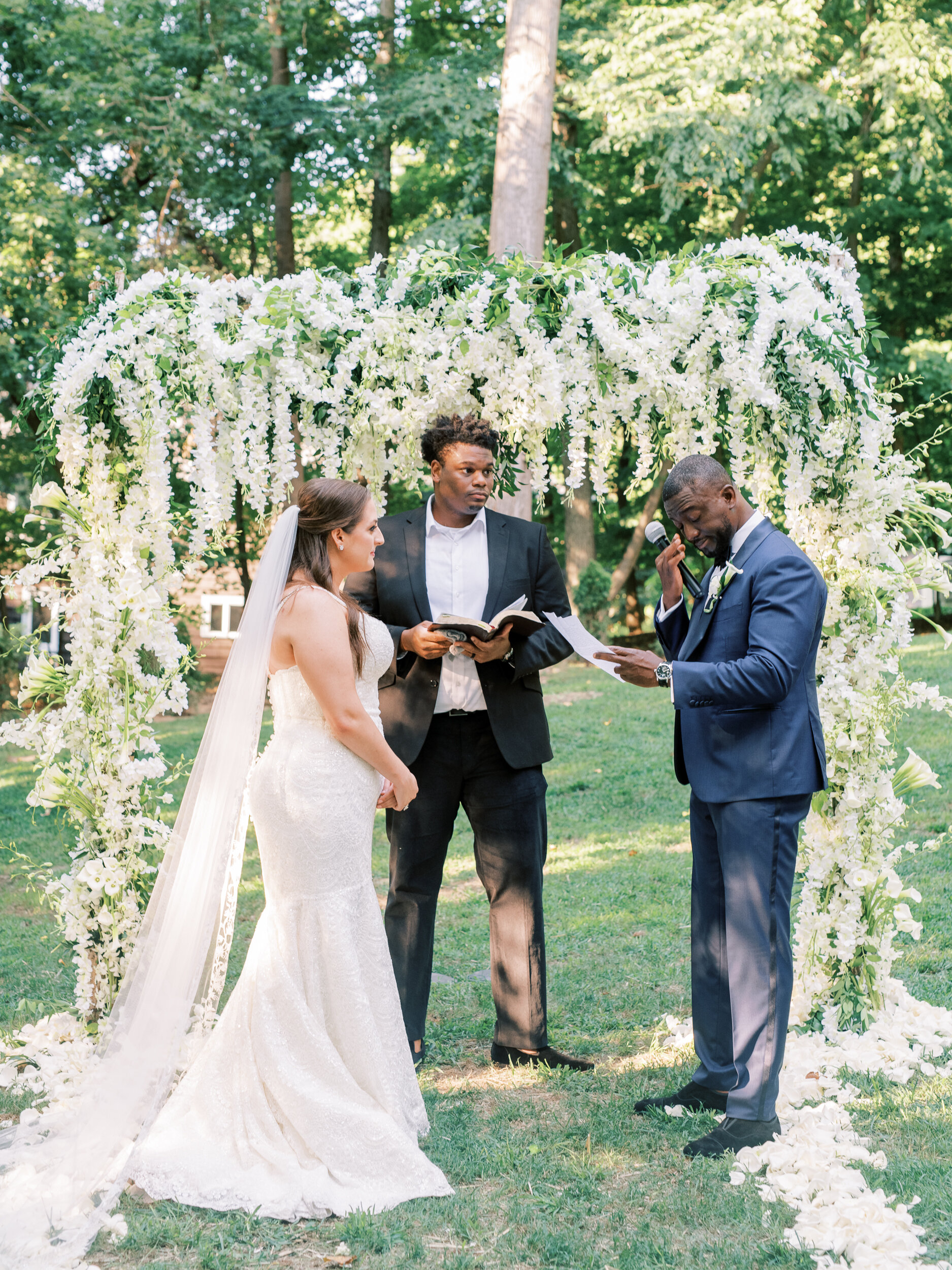 Bride and groom exchange vows at micro wedding in New York City 