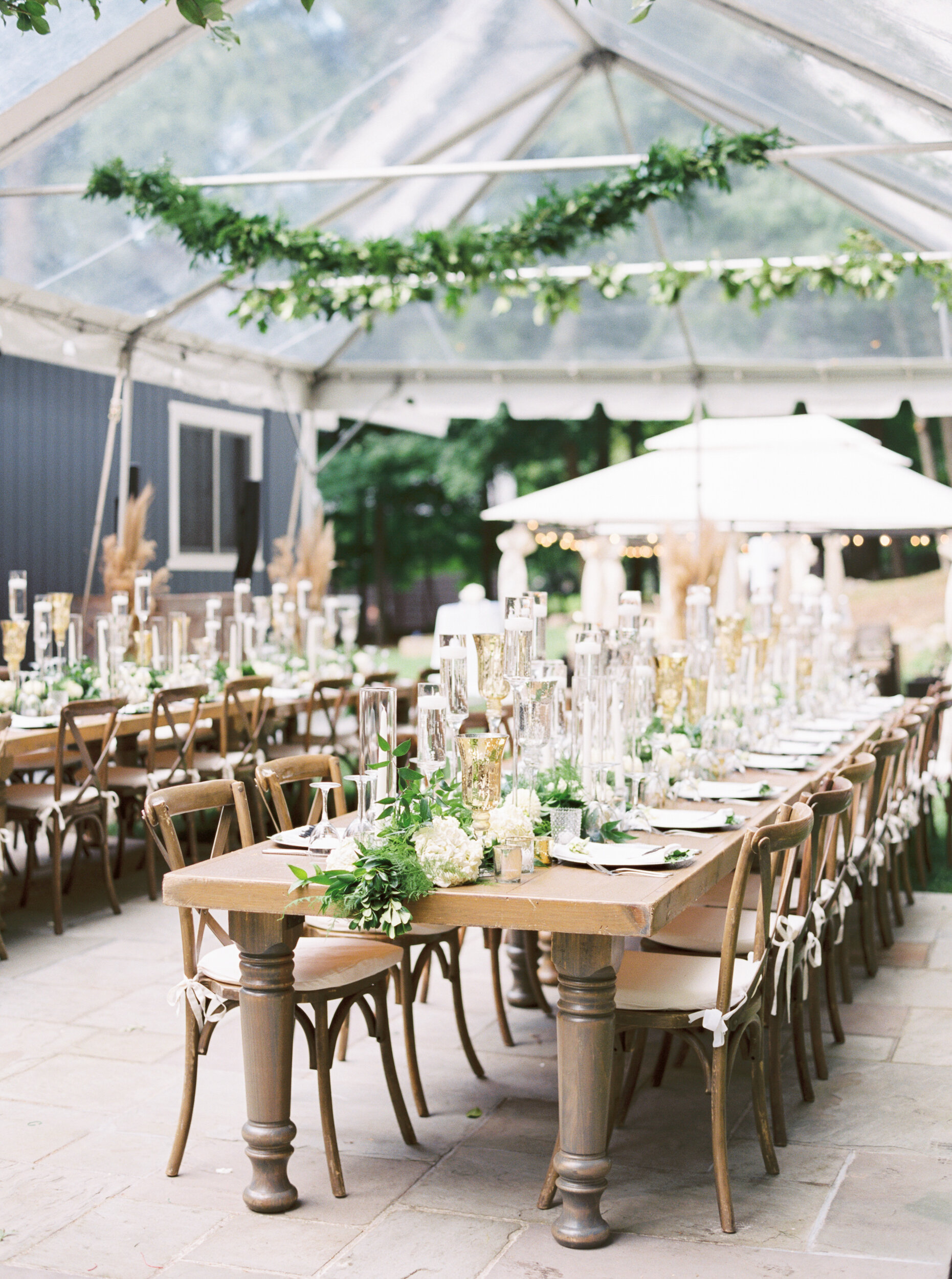 Open Air Clear Tented Micro Wedding Reception