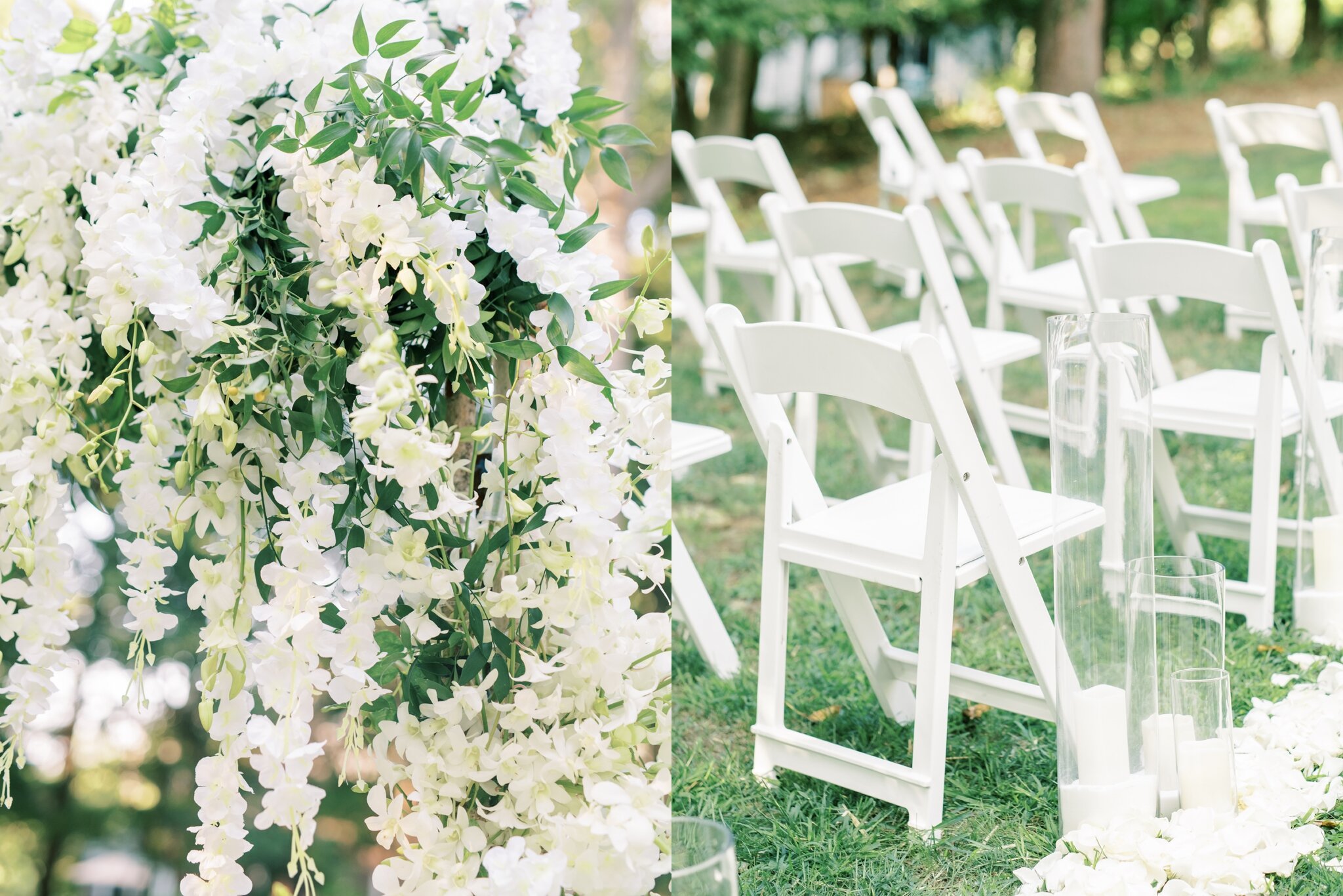 White and Green Flowers for Micro Wedding