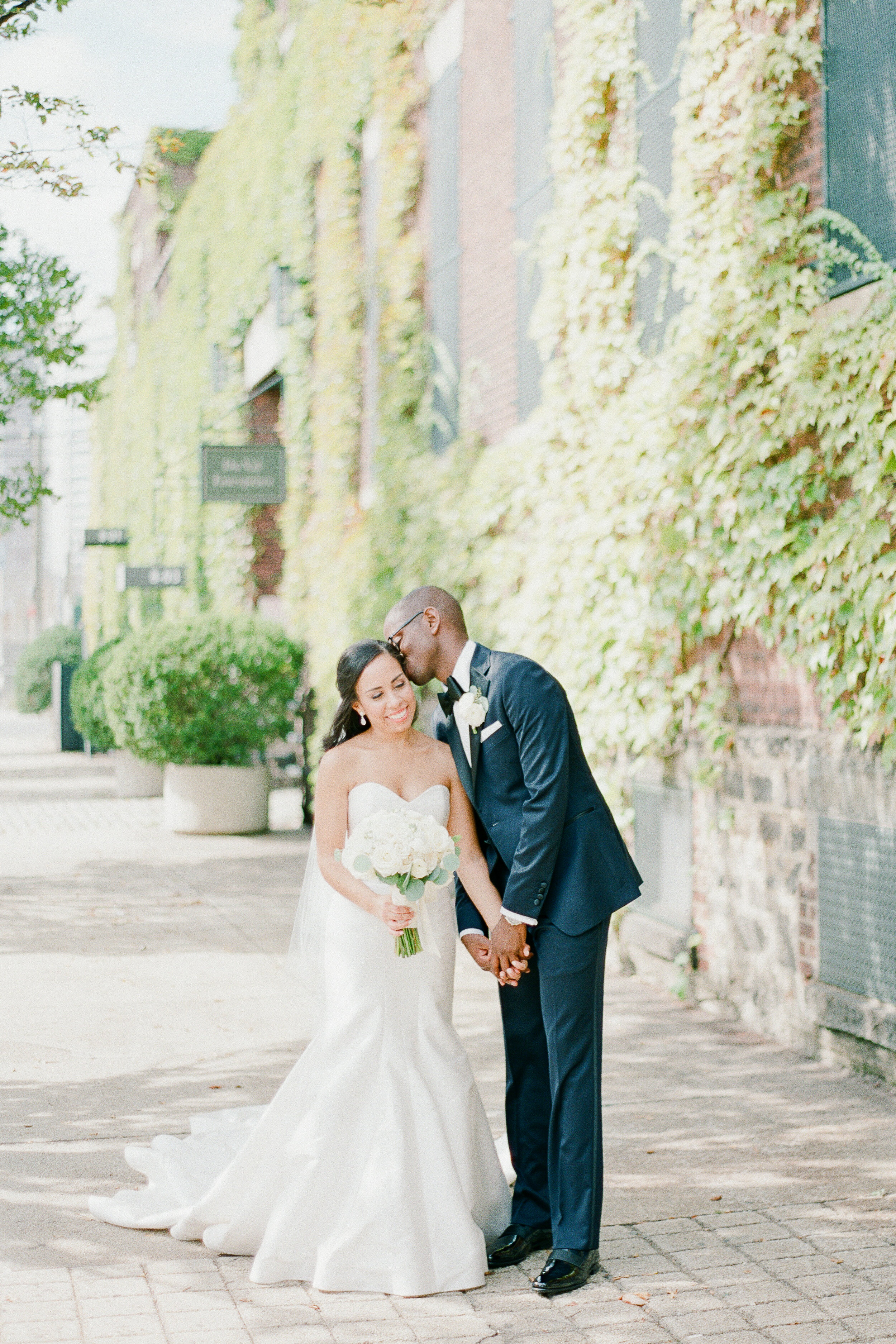 Bride and Groom outside The Foundry