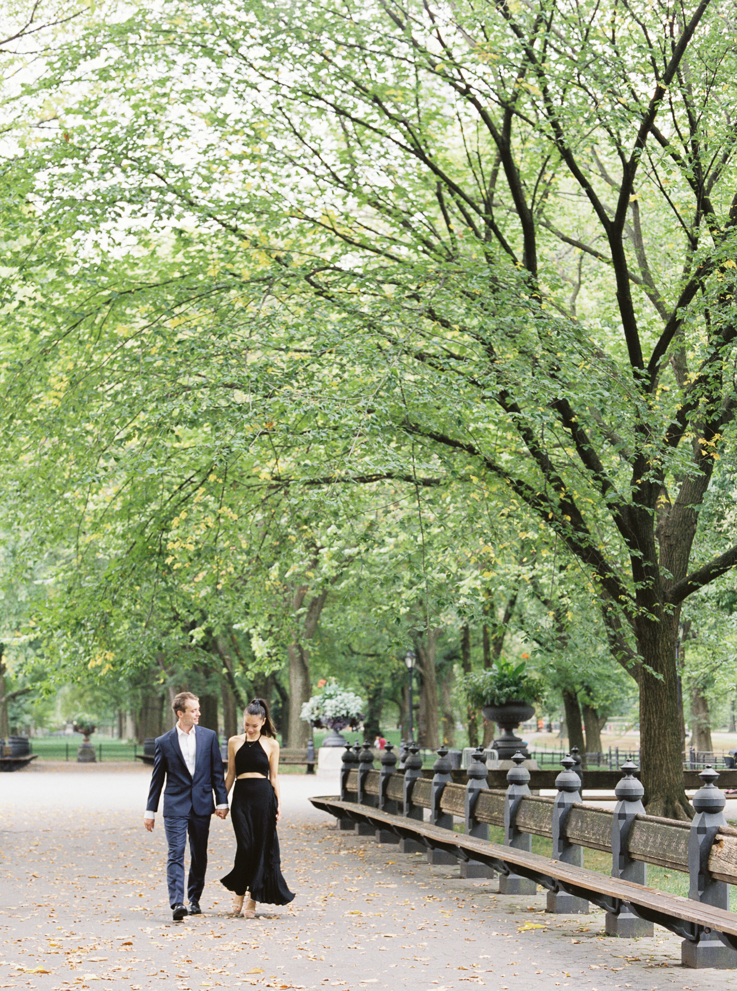 The Mall in Central Park Engagement Photos in Fall